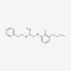 molecular formula C21H28O3 B12683759 2-(Butyl-2-methylphenoxy)-1-(2-phenylethoxy)ethanol CAS No. 94247-88-8