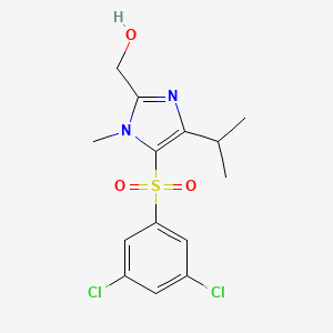 molecular formula C14H16Cl2N2O3S B12683781 1H-Imidazole-2-methanol, 5-((3,5-dichlorophenyl)sulfonyl)-1-methyl-4-(1-methylethyl)- CAS No. 178980-02-4