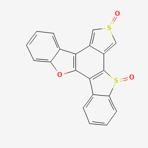 molecular formula C20H10O3S2 B12683786 23-oxa-9λ4,13λ4-dithiahexacyclo[14.7.0.02,10.03,8.011,15.017,22]tricosa-1(16),2(10),3,5,7,11,14,17,19,21-decaene 9,13-dioxide CAS No. 65689-56-7