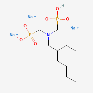 molecular formula C10H22NNa3O6P2 B12683801 Trisodium hydrogen (((2-ethylhexyl)imino)bis(methylene))bisphosphonate CAS No. 94087-50-0