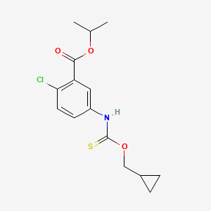 molecular formula C15H18ClNO3S B12683805 Methylethyl 2-chloro-5-(((cyclopropylmethoxy)thioxomethyl)amino)benzoate CAS No. 165549-72-4