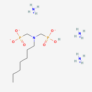 molecular formula C9H32N4O6P2 B12683818 Triammonium hydrogen ((heptylimino)bis(methylene))bisphosphonate CAS No. 94107-81-0