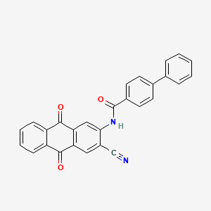 molecular formula C28H16N2O3 B12683852 N-(3-Cyano-9,10-dihydro-9,10-dioxo-2-anthryl)[1,1'-biphenyl]-4-carboxamide CAS No. 93940-14-8