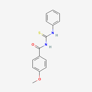 molecular formula C15H14N2O2S B12683859 N-(4-Methoxybenzoyl)-N'-phenylthiourea CAS No. 59849-29-5