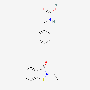 molecular formula C18H20N2O3S B12683861 benzylcarbamic acid;2-propyl-1,2-benzothiazol-3-one CAS No. 199173-06-3