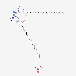 molecular formula C42H83N5O4 B12683906 N,N'-(Iminobis(ethyleneiminoethylene))bispalmitamide monoacetate CAS No. 94023-37-7