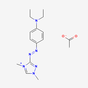 molecular formula C14H21N6.C2H3O2<br>C16H24N6O2 B12683914 3-((4-(Diethylamino)phenyl)azo)-1,4-dimethyl-1H-1,2,4-triazolium acetate CAS No. 84051-82-1