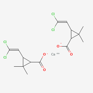 molecular formula C16H18CaCl4O4 B12683976 Calcium bis[3-(2,2-dichlorovinyl)-2,2-dimethylcyclopropanecarboxylate] CAS No. 84057-83-0