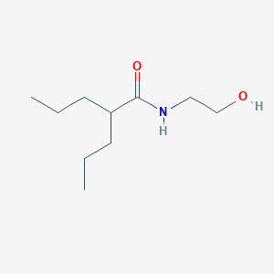 molecular formula C10H21NO2 B12684017 Valeramide, N-(2-hydroxyethyl)-2-propyl- CAS No. 3116-29-8