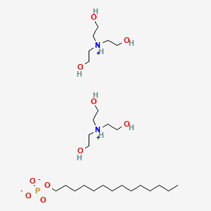 molecular formula C26H61N2O10P B12684066 Bis(tris(2-hydroxyethyl)ammonium) tetradecyl phosphate CAS No. 62763-70-6