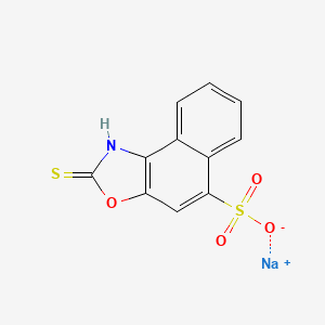 molecular formula C11H6NNaO4S2 B12684072 Sodium 1,2-dihydro-2-thioxonaphth(1,2-d)oxazole-5-sulphonate CAS No. 32022-96-1