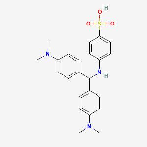 molecular formula C23H27N3O3S B12684100 p-((Bis(4-(dimethylamino)phenyl)methyl)amino)benzenesulphonic acid CAS No. 47654-02-4