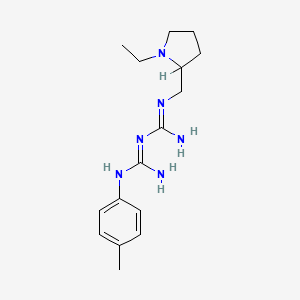 molecular formula C16H26N6 B12684157 1-((1-Ethyl-2-pyrrolidinyl)methyl)-5-(p-tolyl)biguanide CAS No. 83846-72-4
