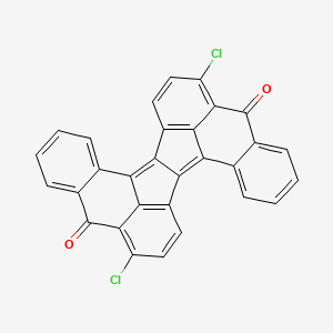 molecular formula C30H12Cl2O2 B12684187 6,14-Dichloroaceanthryleno[2,1-a]aceanthrylene-5,13-dione CAS No. 85153-39-5