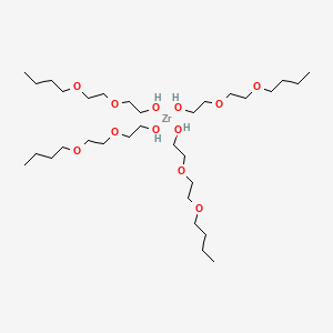 molecular formula C32H72O12Zr B12684241 Bis(2-(2-butoxyethoxy)ethanolato)bis(2-(2-butoxyethoxy)ethanolato-O1)zirconium CAS No. 94277-64-2