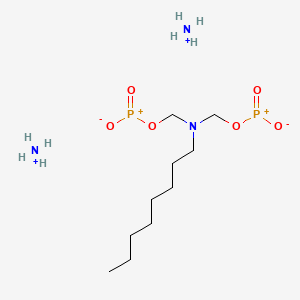 molecular formula C10H29N3O6P2+2 B12684255 Diammonium dihydrogen ((octylimino)bis(methylene))bisphosphate CAS No. 94107-72-9