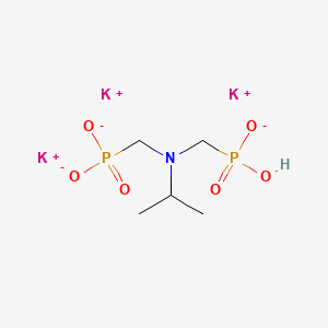 molecular formula C5H12K3NO6P2 B12684260 Tripotassium hydrogen (((1-methylethyl)imino)bis(methylene))bisphosphonate CAS No. 94278-05-4