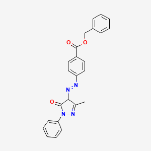 molecular formula C24H20N4O3 B12684263 Benzyl 4-((4,5-dihydro-3-methyl-5-oxo-1-phenyl-1H-pyrazol-4-yl)azo)benzoate CAS No. 3003-38-1