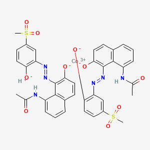 molecular formula C38H31CoN6O10S2 B12684269 Hydrogen bis(7-hydroxy-8-((2-hydroxy-5-mesylphenyl)azo)-1-naphthyl)cobaltate(1-) CAS No. 29616-23-7