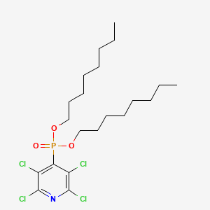 molecular formula C21H34Cl4NO3P B12684278 Phosphonic acid, (2,3,5,6-tetrachloro-4-pyridinyl)-, dioctyl ester CAS No. 62652-96-4