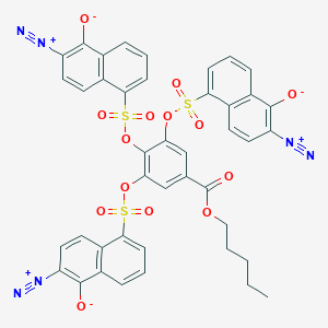 molecular formula C42H28N6O14S3 B12684350 Pentyl 3,4,5-tris(((6-diazo-5,6-dihydro-5-oxo-1-naphthyl)sulphonyl)oxy)benzoate CAS No. 94277-86-8