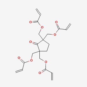 molecular formula C21H24O9 B12684353 (2-Oxocyclopentane-1,3-diylidene)tetrakismethylene tetraacrylate CAS No. 38582-34-2