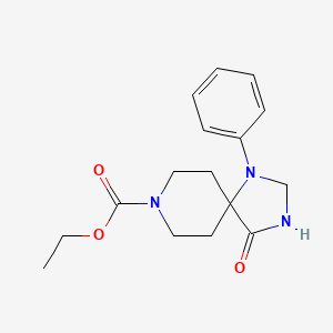 molecular formula C16H21N3O3 B12684361 Ethyl 4-oxo-1-phenyl-1,3,8-triazaspiro(4.5)decane-8-carboxylate CAS No. 83929-35-5