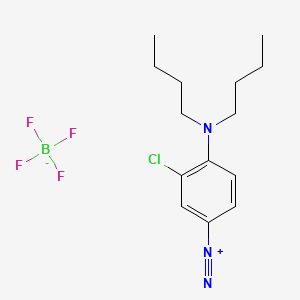 molecular formula C14H21BClF4N3 B12684380 3-Chloro-4-dibutylaminobenzenediazonium tetrafluoroborate CAS No. 72470-82-7