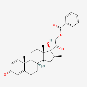 molecular formula C29H32O5 B12684392 17,21-Dihydroxy-16beta-methylpregna-1,4,9(11)-triene-3,20-dione 21-benzoate CAS No. 39780-55-7