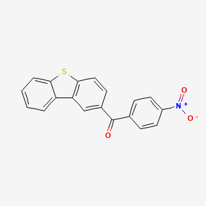 molecular formula C19H11NO3S B12684404 Ketone, 2-dibenzothienyl p-nitrophenyl CAS No. 91100-28-6