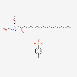 molecular formula C30H57NO6S B12684438 Bis(2-hydroxyethyl)(2-hydroxyoctadecyl)methylammonium toluene-p-sulphonate CAS No. 94249-13-5