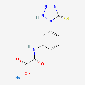 molecular formula C9H6N5NaO3S B12684446 Sodium N-(3-(2,5-dihydro-5-thioxo-1H-tetrazol-1-yl)phenyl)acetamidate CAS No. 57116-72-0