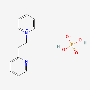 molecular formula C12H15N2O4P B12684454 Pyridinium, 2-pyridyl-2-ethyl-, phosphate CAS No. 102584-28-1