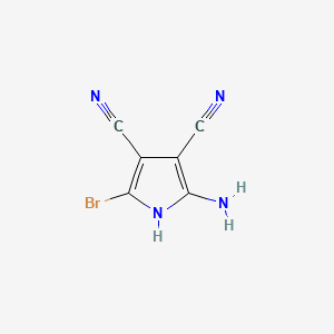 molecular formula C6H3BrN4 B1268448 2-氨基-5-溴-1H-吡咯-3,4-二碳腈 CAS No. 98130-58-6