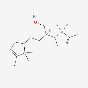 molecular formula C20H34O B12684483 2,4-Bis-(2,2,3-trimethylcyclopent-3-enyl)butanol CAS No. 94200-27-8
