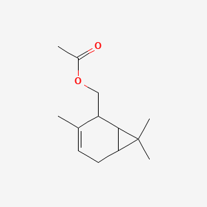molecular formula C13H20O2 B12684540 (3,7,7-Trimethylbicyclo[4.1.0]hept-3-EN-2-YL)methyl acetate CAS No. 84864-55-1