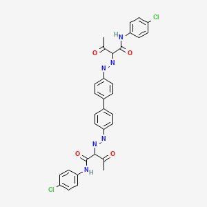 molecular formula C32H26Cl2N6O4 B12684622 2,2'-((1,1'-Biphenyl)-4,4'-diylbis(azo))bis(N-(4-chlorophenyl)-3-oxobutyramide) CAS No. 94249-03-3