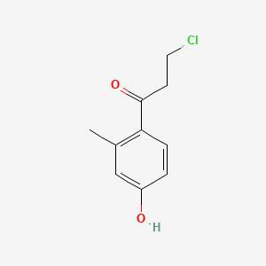 molecular formula C10H11ClO2 B12684631 Propiophenone, 3-chloro-4'-hydroxy-2'-methyl- CAS No. 7182-41-4
