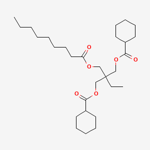 molecular formula C29H50O6 B12684645 Cyclohexanecarboxylic acid, 2-ethyl-2-(((1-oxononyl)oxy)methyl)-1,3-propanediyl ester CAS No. 99554-33-3