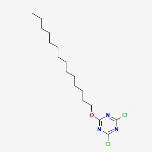 molecular formula C17H29Cl2N3O B12684685 2,4-Dichloro-6-(tetradecyloxy)-1,3,5-triazine CAS No. 85665-57-2
