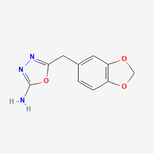 molecular formula C10H9N3O3 B1268471 5-(1,3-Benzodioxol-5-ylmethyl)-1,3,4-oxadiazol-2-amine CAS No. 14731-90-9