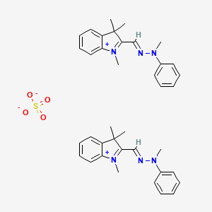 molecular formula C38H44N6O4S B12684730 N-methyl-N-[(E)-(1,3,3-trimethylindol-1-ium-2-yl)methylideneamino]aniline;sulfate CAS No. 83949-76-2