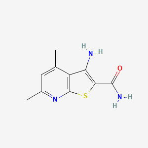 molecular formula C10H11N3OS B1268474 3-氨基-4,6-二甲基噻吩并[2,3-b]吡啶-2-甲酰胺 CAS No. 67795-42-0