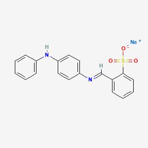 molecular formula C19H15N2NaO3S B12684744 Sodium 2-(((4-(anilino)phenyl)imino)methyl)benzenesulphonate CAS No. 3168-95-4
