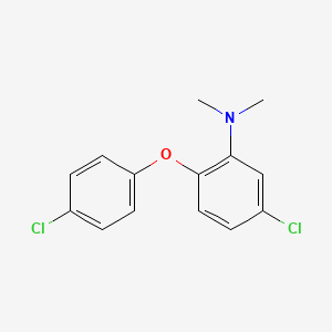 molecular formula C14H13Cl2NO B12684753 5-Chloro-2-(4-chlorophenoxy)-N,N-dimethylaniline CAS No. 83732-65-4