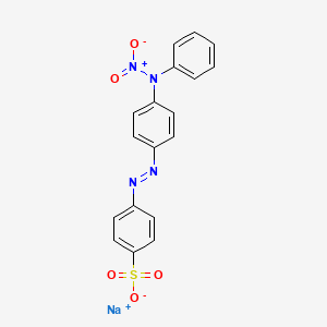 molecular formula C18H13N4NaO5S B12684761 Sodium 4-((4-(nitroanilino)phenyl)azo)benzenesulphonate CAS No. 85252-31-9