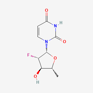molecular formula C9H11FN2O4 B12684765 1-(2,5-Dideoxy-2-fluoro-beta-D-arabinofuranosyl)uracil CAS No. 105281-08-1