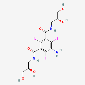 molecular formula C14H18I3N3O6 B12684769 (R*,R*)-(1)-5-Amino-N,N'-bis(2,3-dihydroxypropyl)-2,4,6-triiodoisophthaldiamide CAS No. 66108-89-2