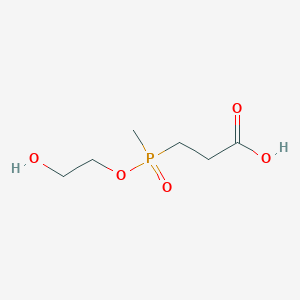molecular formula C6H13O5P B12684801 3-[(2-Hydroxyethoxy)methylphosphinoyl]propionic acid CAS No. 85391-34-0