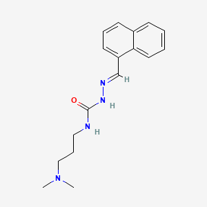 molecular formula C17H22N4O B12684820 N-(3-(Dimethylamino)propyl)-2-(1-naphthalenylmethylene)hydrazinecarboxamide CAS No. 180045-65-2